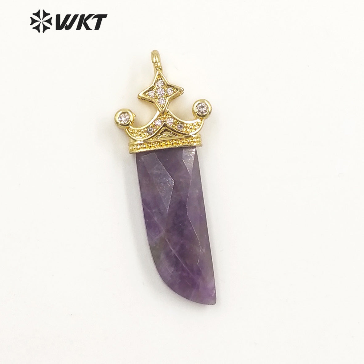 WT-MP263 Newest Vintage Style Charming Cubic Zircon Stone for Bracelet Design Knife Shaped Gemstone Pendant
