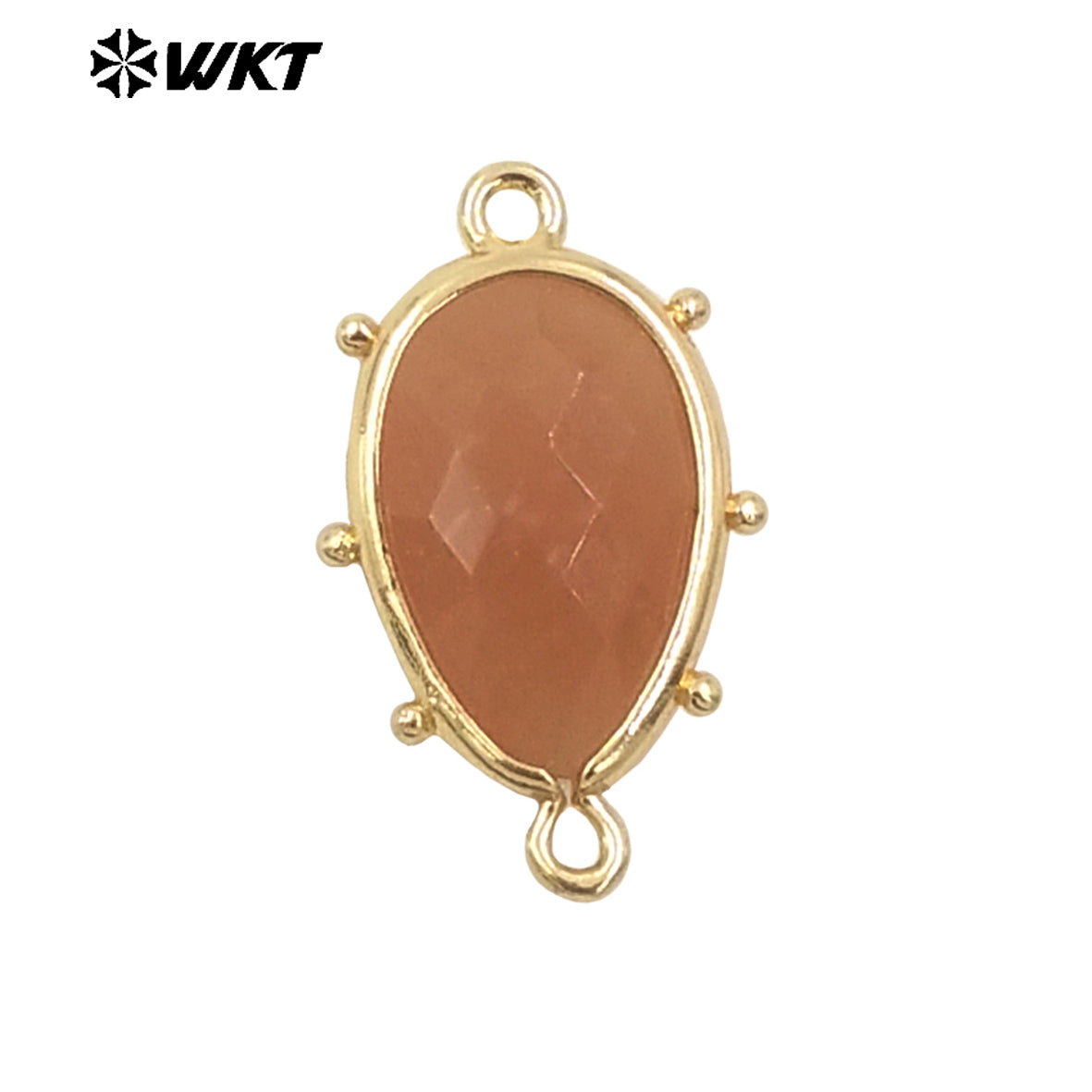 WT-C329 WKT Spring Series Candy Color Lovely Small Teardrop Natural Sun Stone Bracelet Connectors for DIY Jewelry Making
