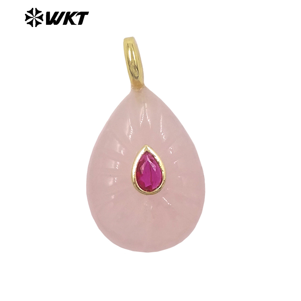 WT-P2142 Simple Fashionable Style Natural Gemstones Setting In Zircon Waterdrop Shape Pendant As Female Necklace Findings