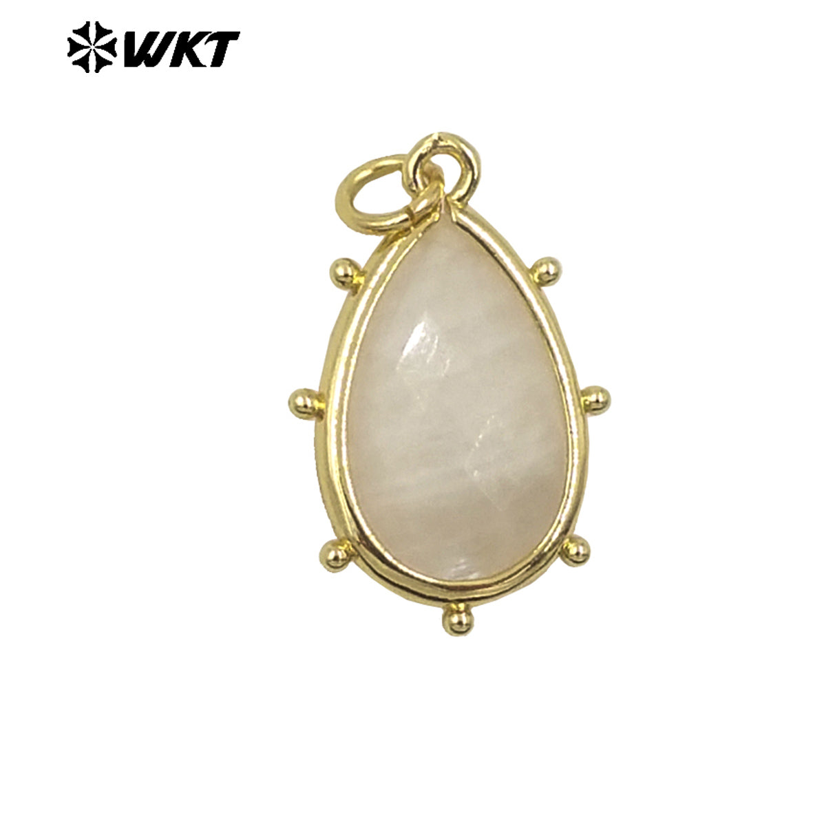 WT-P1974 Wholesale Fashion Tiny Gold Plated Teardrop Natural Faceted Precious Gemstone Lapis Attractive Eye Charms