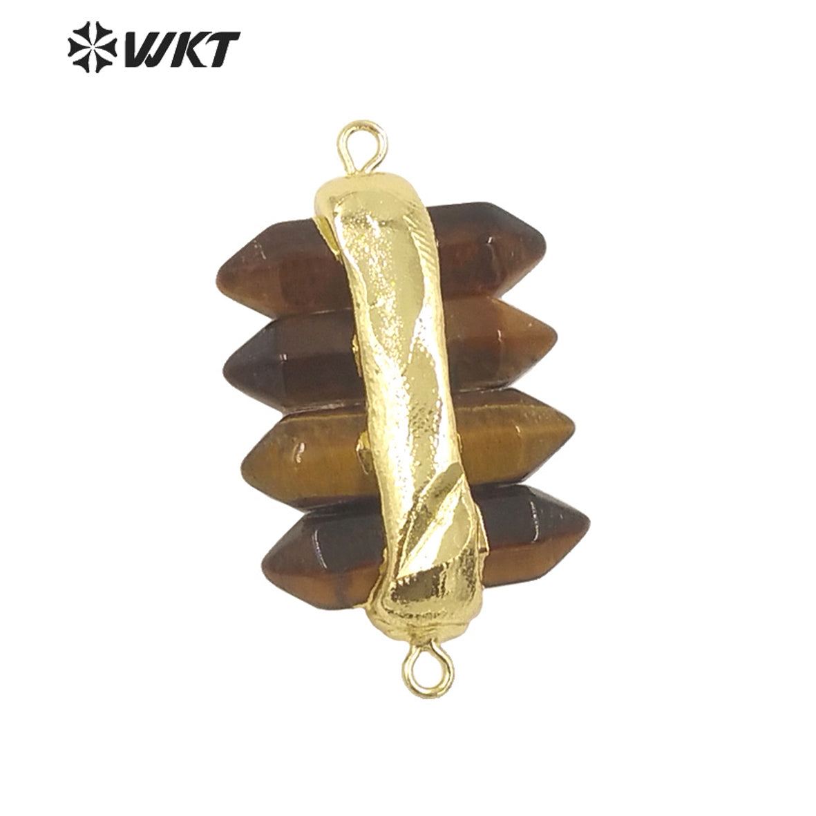 WT-C325 Amazing 4 Crystal Quartz Point With Double Loops Energey Gemstone Connectors Women Jewelry for Bracelet Make