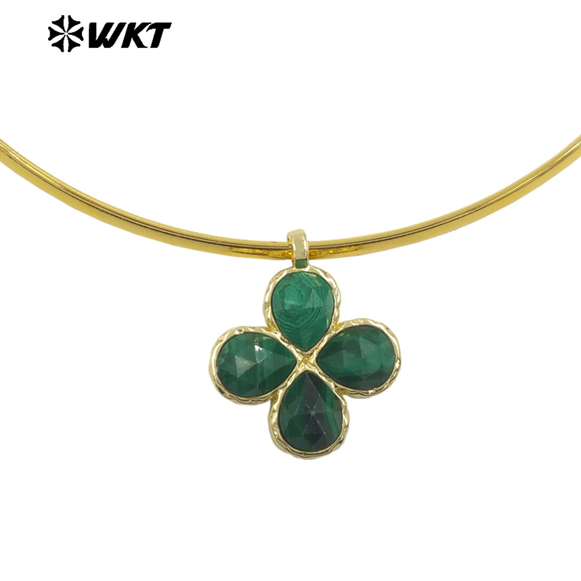 WT-N1527 Exquisite Lovely Gold Plated Vicious Natural Gemstones Little Flower Shape Necklace Choker For Lady Party Wearing