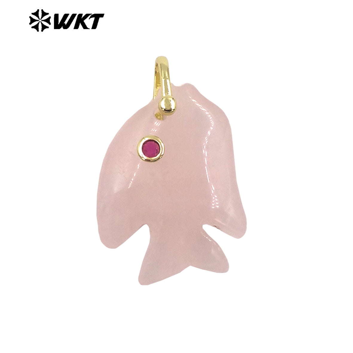 WT-P2106 Interesting Lovely Various Natural Gemstone And Zircon Fish Shape Charms Pendants For Women Fashion Jewelry Making