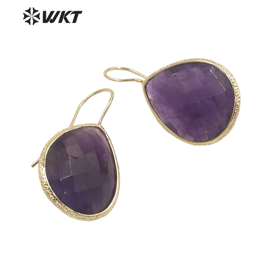 WT-E711 Amazing Newest Design Precious Natural Gemstone Waterdrop Earrings Fashion Gold Women Drop Hoop Earrings for Birthday