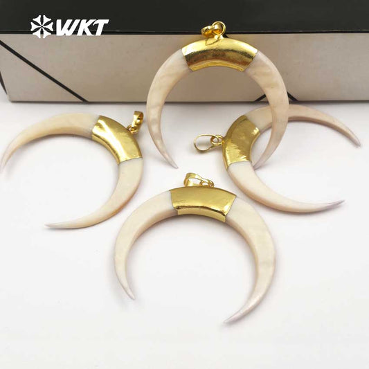 WT-P1235 WKT Latest Fashion Jewelry for Women Jewelry Decoration Crescent Shape White Shell Pendant