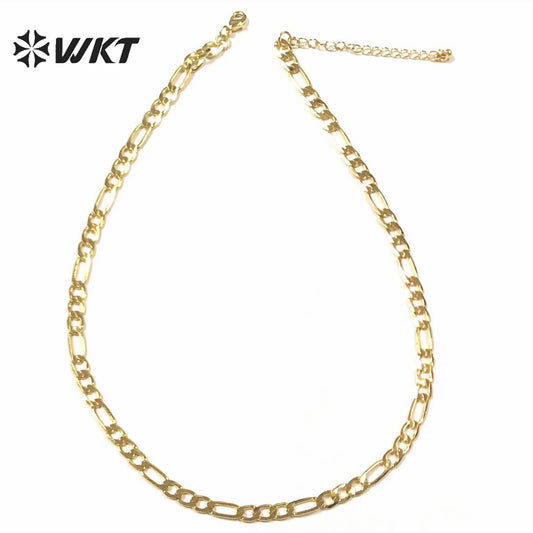 WT-BFN029 WKT Wholesale Trendy Fashion Choker Necklace Women Necklace Jewelry Accessory Gift 18/24/30 Inch Yellow Brass Chains