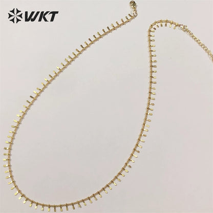 WT-BFN039 Romantic Women Gold Chain with 18k Gold Plated Yellow Brass Chain for DIY Jewelry Finding Lovely Chain