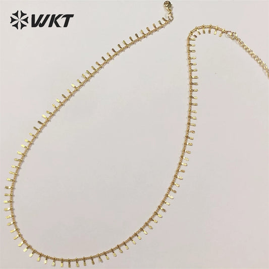 WT-BFN039 Romantic Women Gold Chain with 18k Gold Plated Yellow Brass Chain for DIY Jewelry Finding Lovely Chain