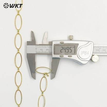 WT-BC193 Newest Fashion 18k Real Gold Plated Brass Chain Sell by Meters Oval Shape Handmade Yellow Brass Big Metal Chain