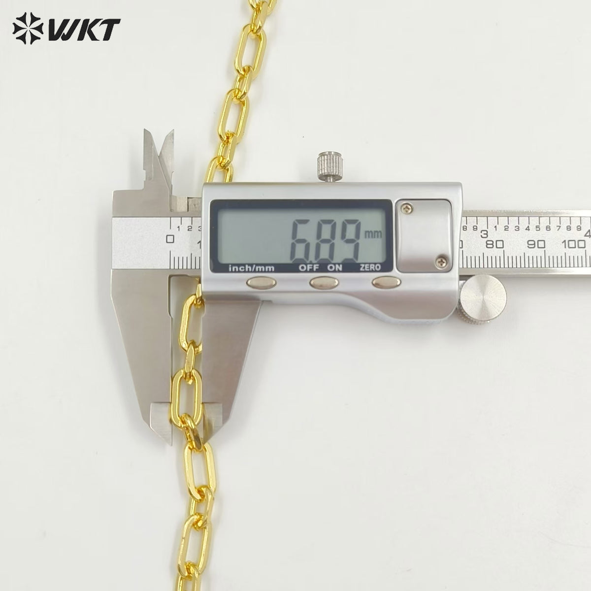 WT-BC233 18K Gold Plated Paper Clip Chain Fashion Big Square Cross Chain Jewelry Findings for DIY Making