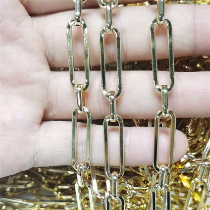 WT-BC174 WKT Wholesale Jewelry Chain 18K Gold Delicate Rectangular Mosaic Spiral Circle Shape Beautiful Chain for DIY