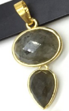 WT-P1931 Wholesale Hot Sale Fashion Natural 18*33mm Double Pendants With a Little Agate High Quality for Necklace