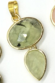 WT-P1931 Wholesale Hot Sale Fashion Natural 18*33mm Double Pendants With a Little Agate High Quality for Necklace