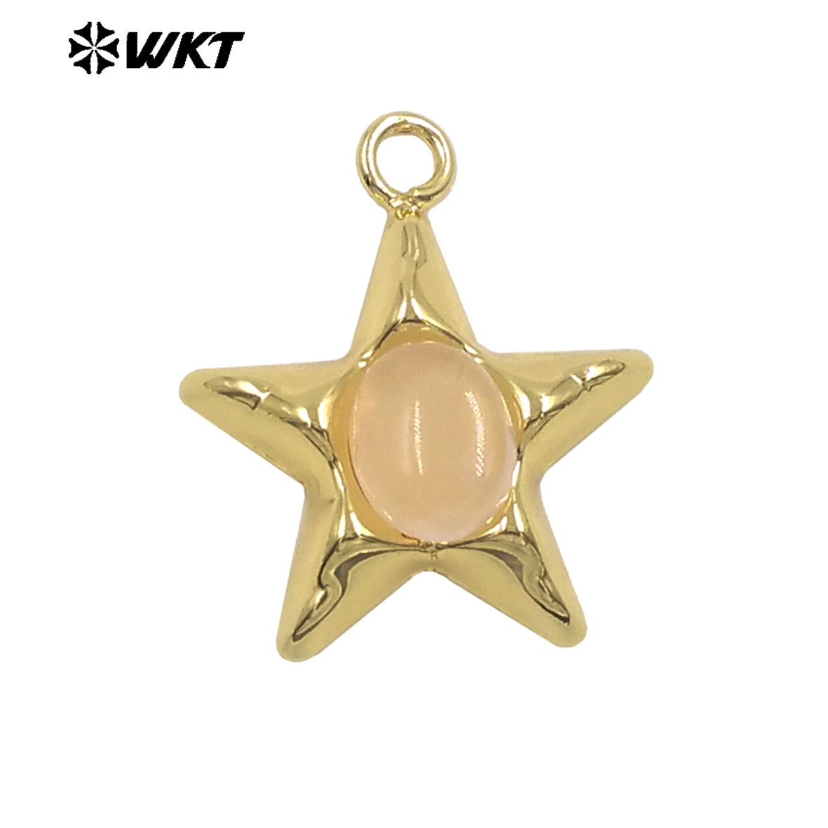 WT-P2133 Wonderful Design Gold Electroplated Natural Gemstones Star Shape Tiny Pendants For Friend Jewelry Gift DIY Making