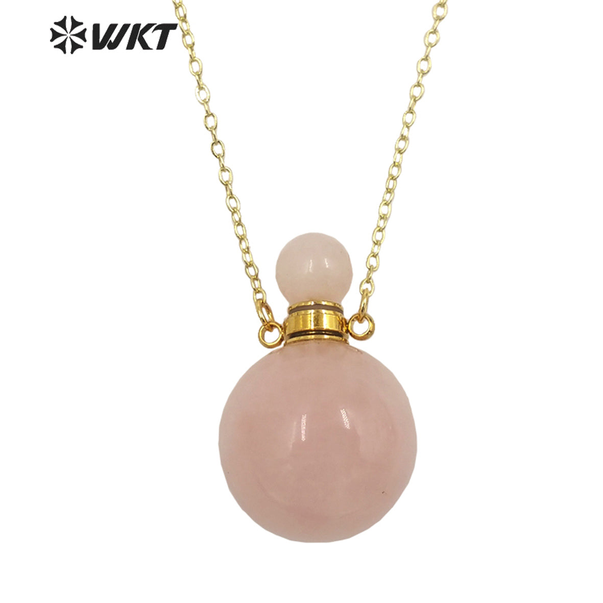 WT-N1442 WKT Best 2023 Newest Natural Aura Cluster Quartz Women Simple Hoop Aura Perfume Bottle Necklace