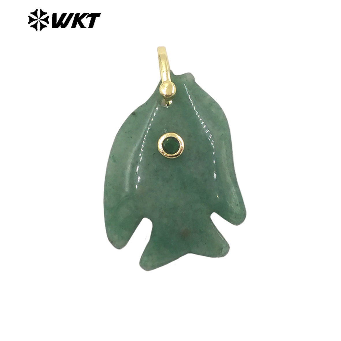 WT-P2106 Interesting Lovely Various Natural Gemstone And Zircon Fish Shape Charms Pendants For Women Fashion Jewelry Making