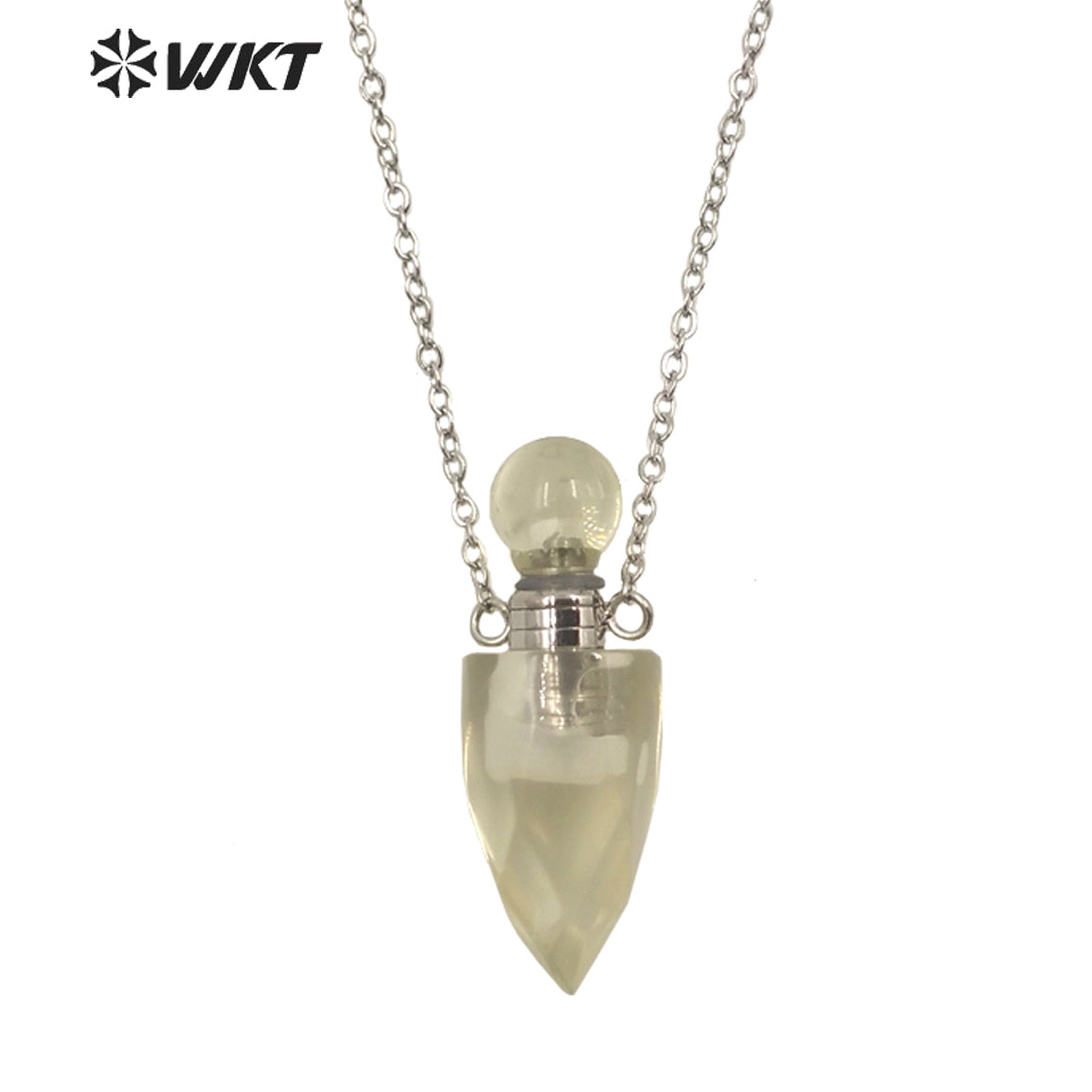 WT-N1370 Attractive Necklace Perfume Bottle Pendant Colorful Stone Pendant Necklace Women Jewelry Natural Stone Necklace