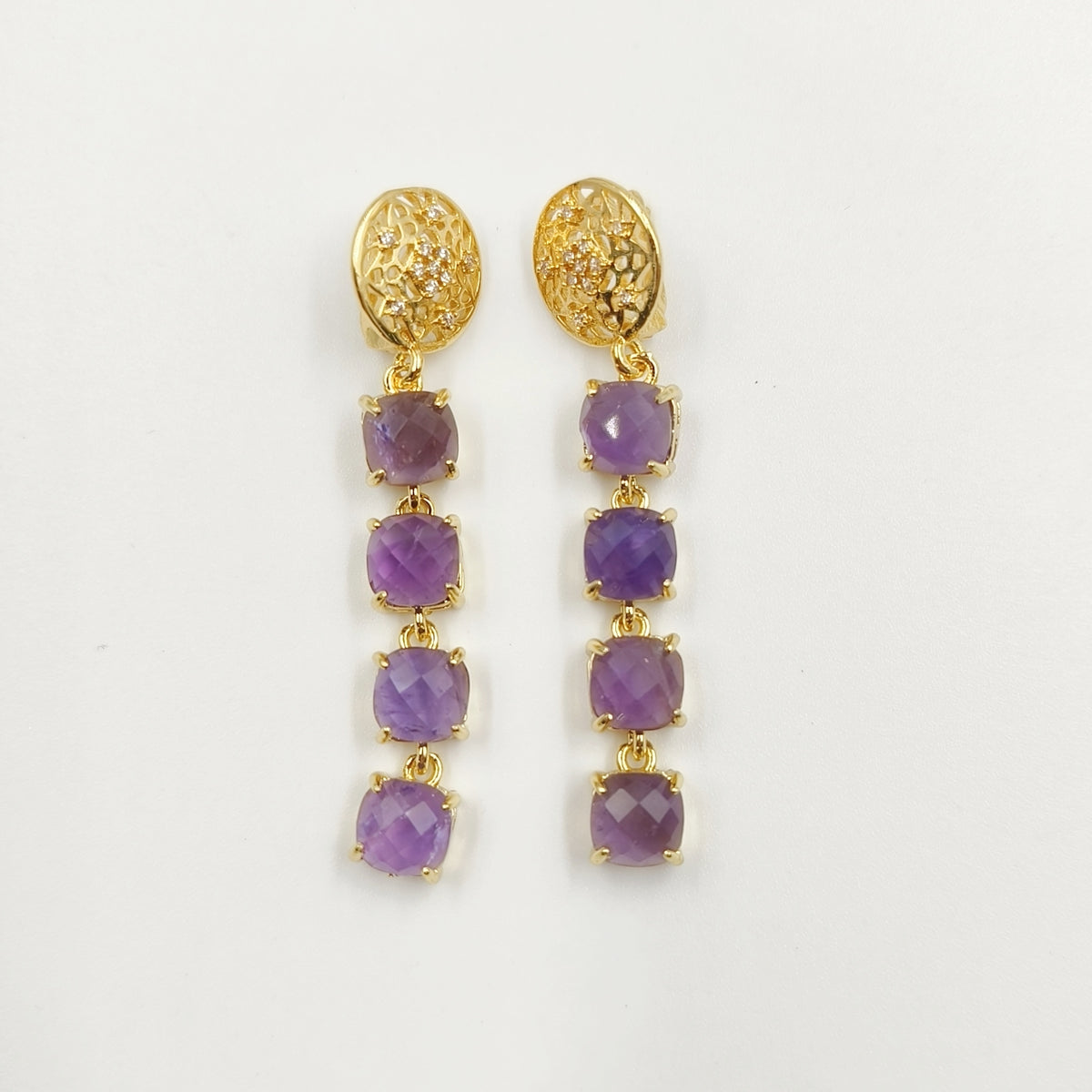 WT-E737 Amazing Colorful Elegant Natural Gemstone Long Charming Earrings Women Pendant Earrings