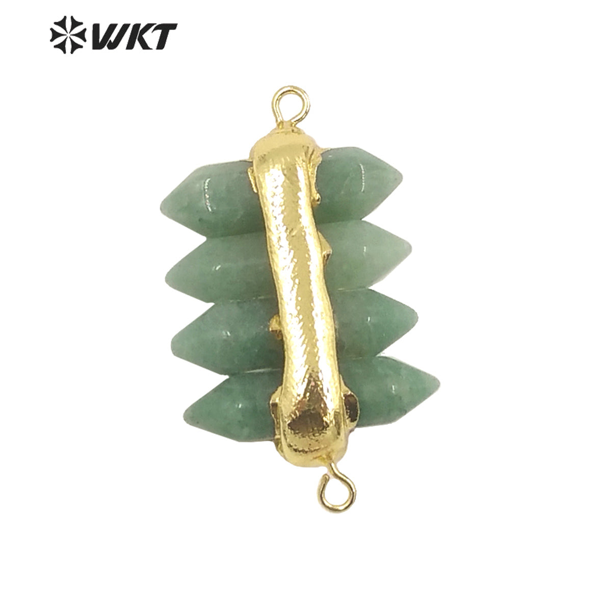 WT-C325 Amazing 4 Crystal Quartz Point With Double Loops Energey Gemstone Connectors Women Jewelry for Bracelet Make