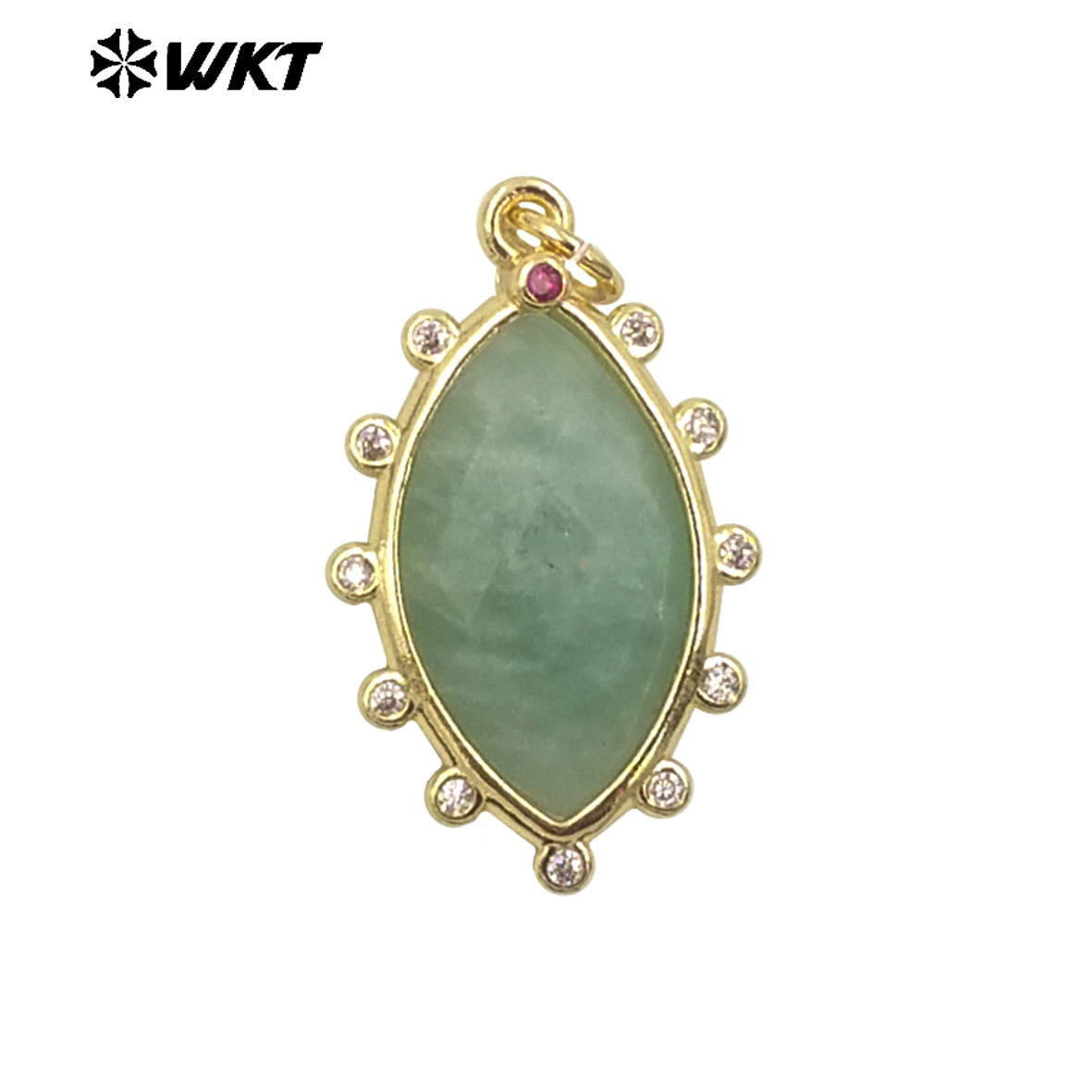 WT-P1975 Europe Delicate Kinds of Gemstone Tiger Eye With Cubic Zircon Setting Charming Jewelry Stone Pendant