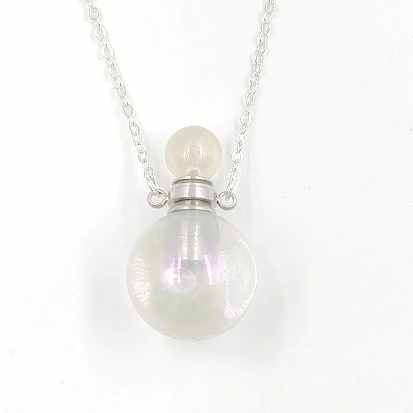 WT-N1442 WKT Best 2023 Newest Natural Aura Cluster Quartz Women Simple Hoop Aura Perfume Bottle Necklace