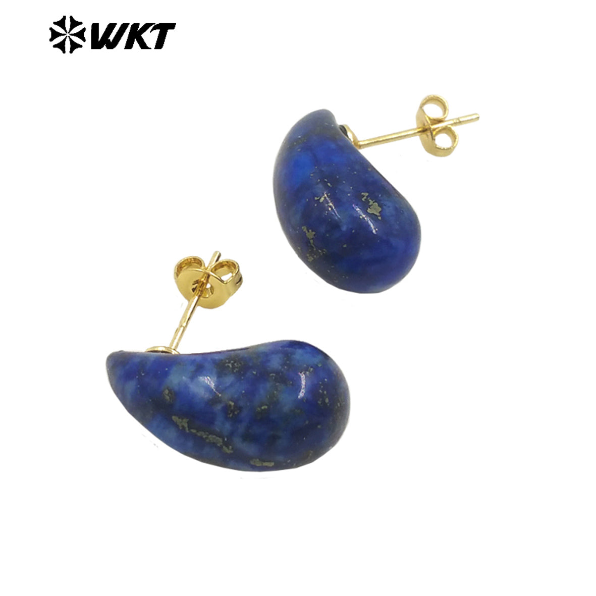 WT-E779 Wholesale Lovely Drop Beans Shape Colorful Blackobsidian Pink Crystal Quartz Stone Earring Drop Studs