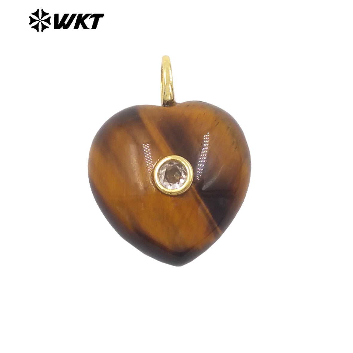 WT-P2111 Delicate Romantic Zircon And Natural Gemstones Smooth Heart Shape Little Pendants For Female Necklaces Making