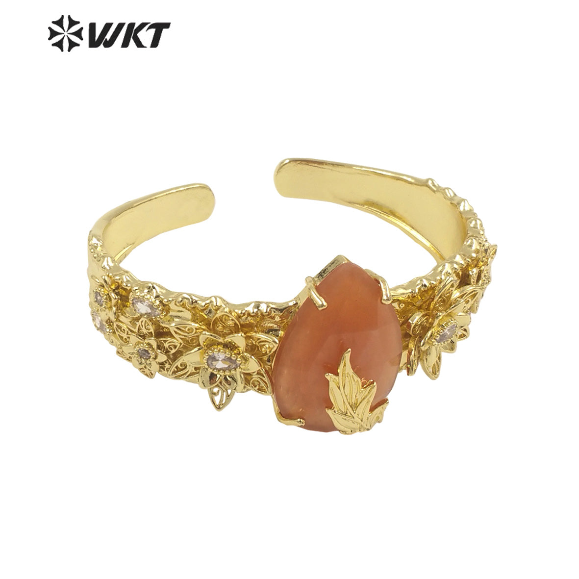 WT-B641 WKT Lovely Fashion Drop Design Trendy Gift for Women Gemstone C Shaped Natural Colorful Gemstone Bracelets