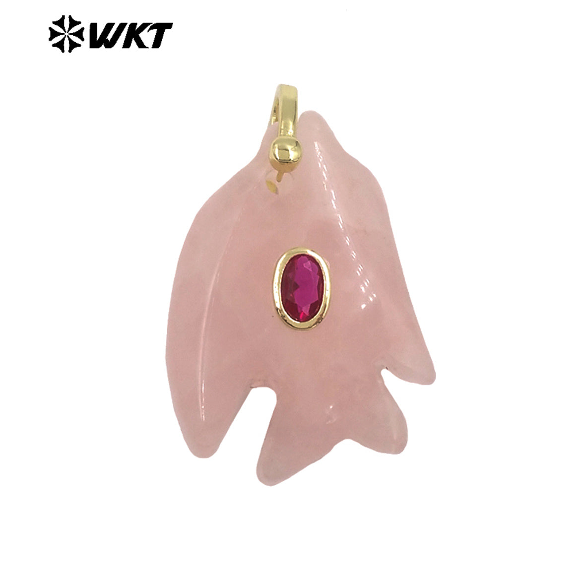 WT-P2067 Lovely Style Ocean Series Multiple Natural Gemstones And Zircon Fish Shape Charm Pendants For Friends Gift DIY
