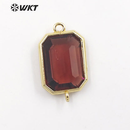 WT-C317 WKT Lapis/ Labradorite Gemstone Connectors for Jewelry Findings Amethyst Amazonite Stone for Bracelet