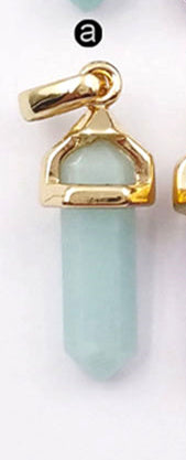 WT-P1387 Wholesale 5pcs Trendy Natural Elegant in 24k Gold Electroplated for Women Jewelry Making Crystal Stone Pendant