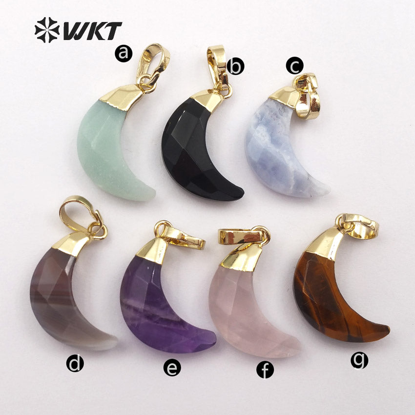 WT-P1386 Wholesale Fashion Design New Arrival Multi Color Elegant Natural Moon Stone Women Metal Silver Plated Jewelry Pendant