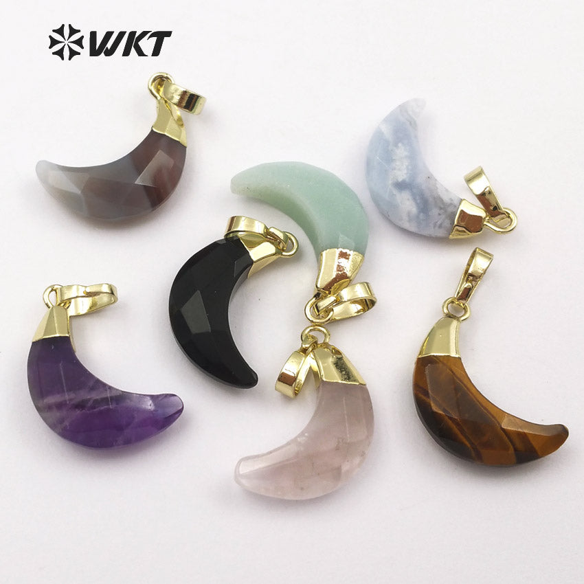 WT-P1386 Wholesale Fashion Design New Arrival Multi Color Elegant Natural Moon Stone Women Metal Silver Plated Jewelry Pendant