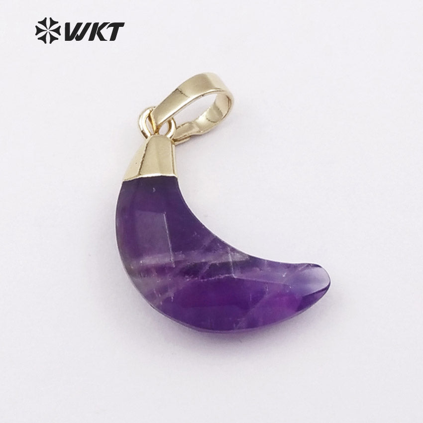 WT-P1386 Wholesale Fashion Design New Arrival Multi Color Elegant Natural Moon Stone Women Metal Silver Plated Jewelry Pendant