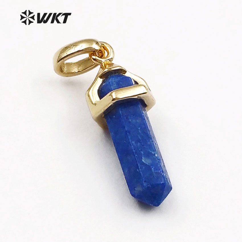 WT-P1387 Wholesale 5pcs Trendy Natural Elegant in 24k Gold Electroplated for Women Jewelry Making Crystal Stone Pendant