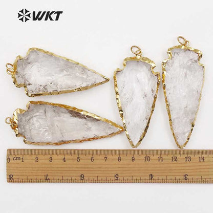 WT-P1377 Natural Crystal Stone Pendant Classic Design Style Pendant Gold Plated Pendant the Leaf Type