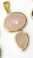 WT-P1931 Wholesale Hot Sale Fashion Natural 18*33mm Double Pendants With a Little Agate High Quality for Necklace