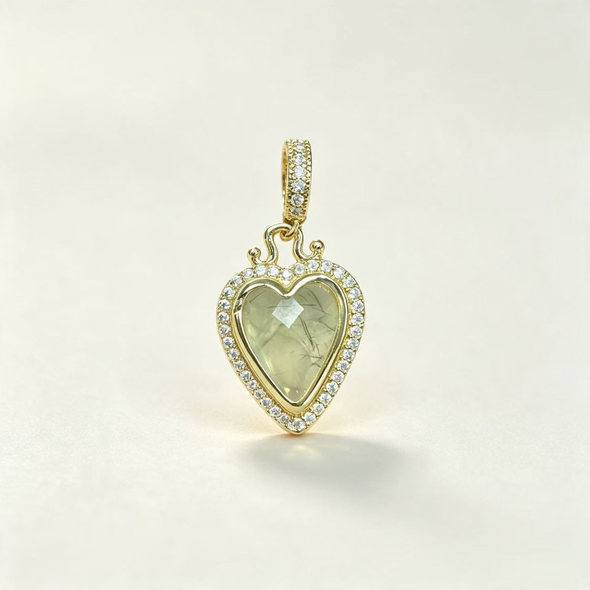 WT-MP335 Wonderful Romantic 18K Gold Plated Zircon And Natural Gemstone Heart Shape Little Pendants For Earrings Necklace Making