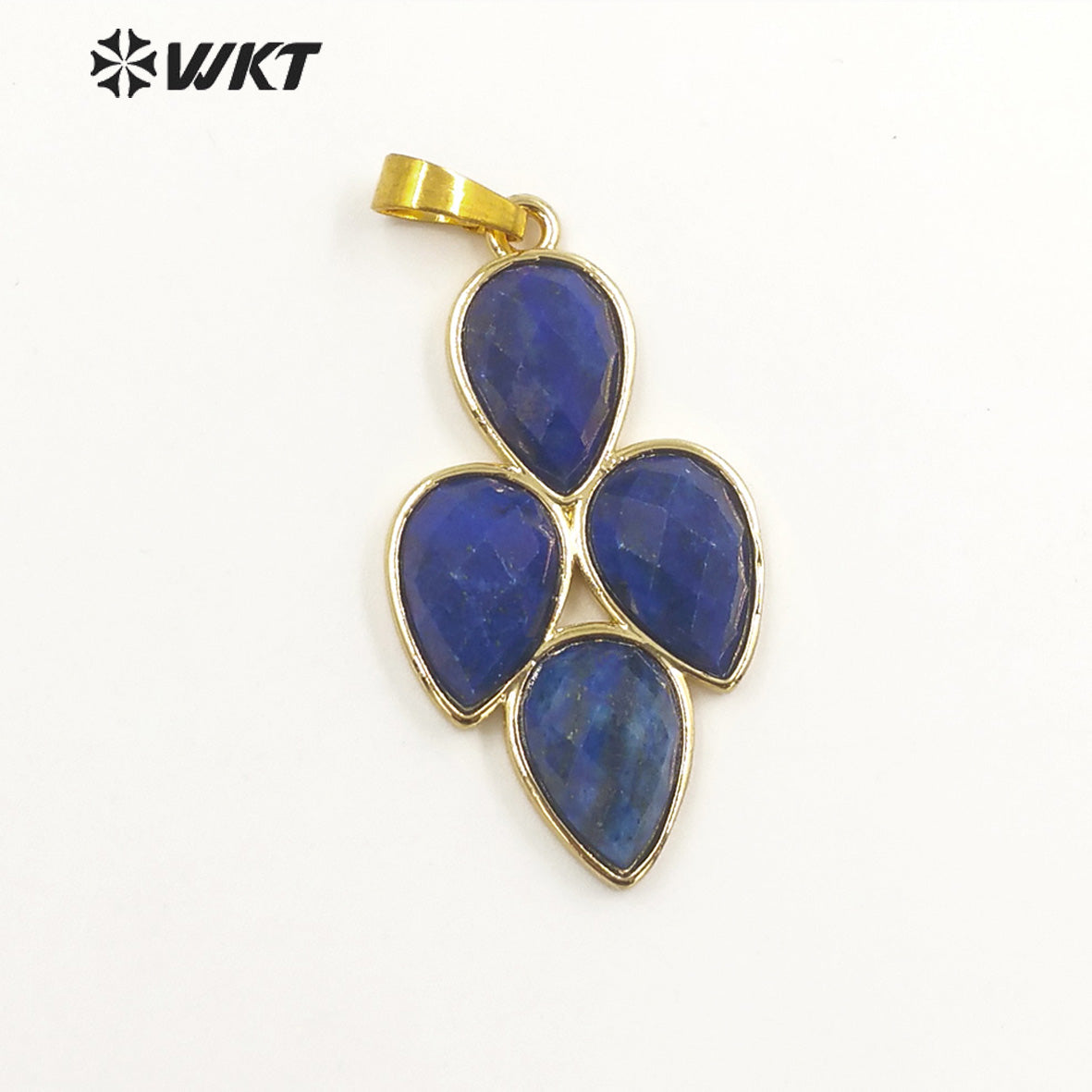 WT-P1922 Fashion Design Trendy New Precious Leaf Shaped Colorful Stone Oval Amazonite Amethyst Gemstone Pendants