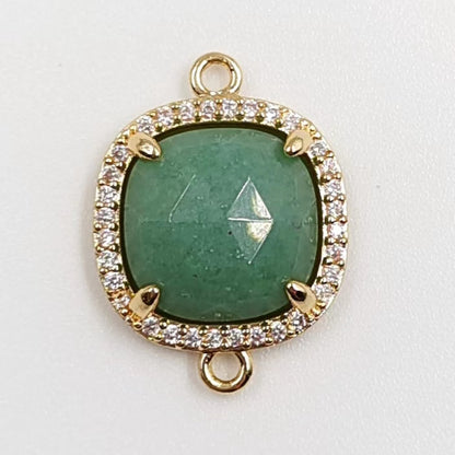 WT-C321 Fashion Design Colorful Stone & Aqua Marine Gemstone Connectors for Jewelry Findings Stone for Bracelet