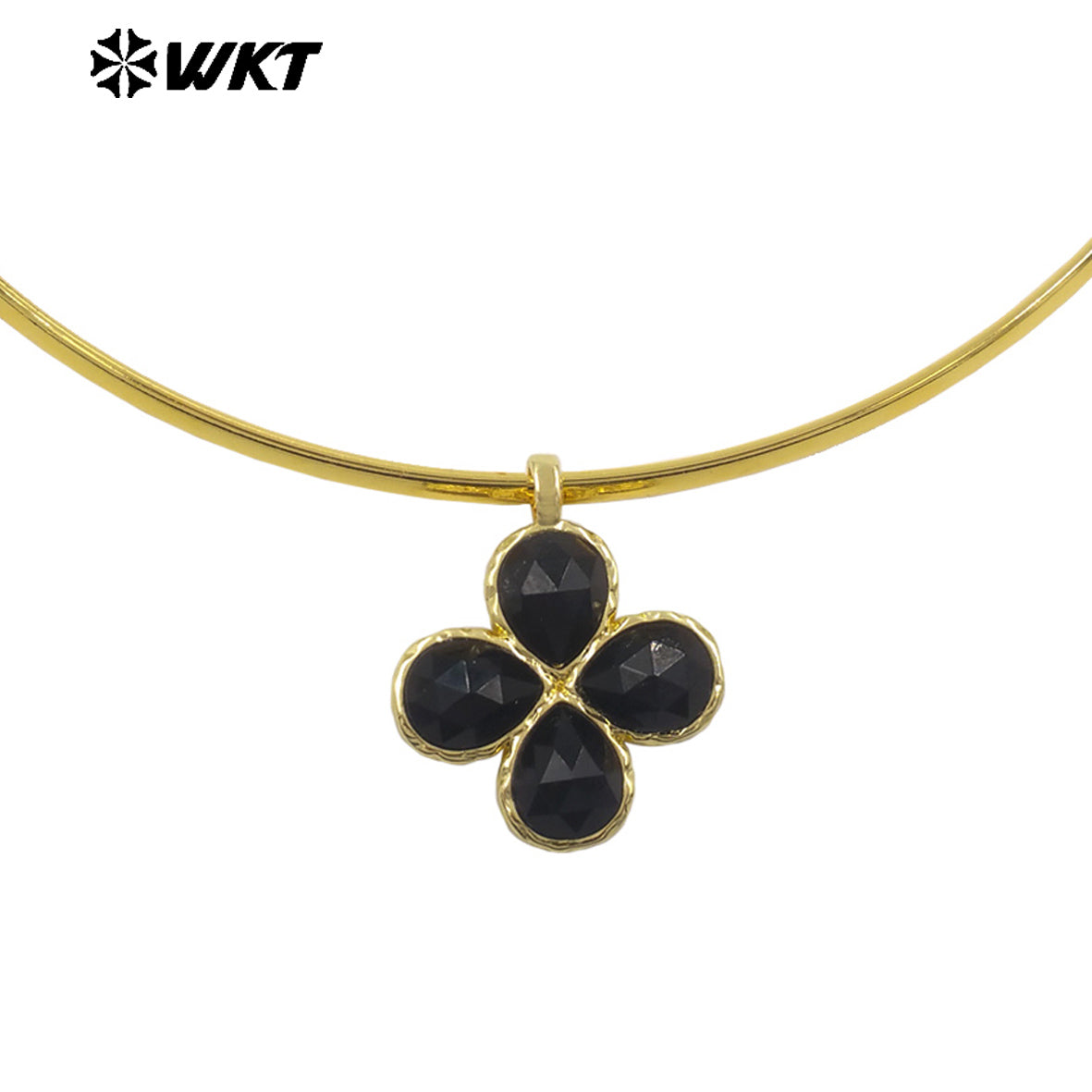 WT-N1527 Exquisite Lovely Gold Plated Vicious Natural Gemstones Little Flower Shape Necklace Choker For Lady Party Wearing
