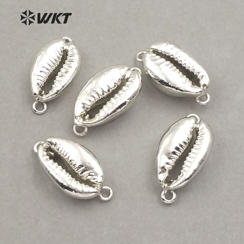 WT-JP001 in Stock! Natural Whole 24k Gold Plated Cowrie Shell Connectors for Jewelry Making