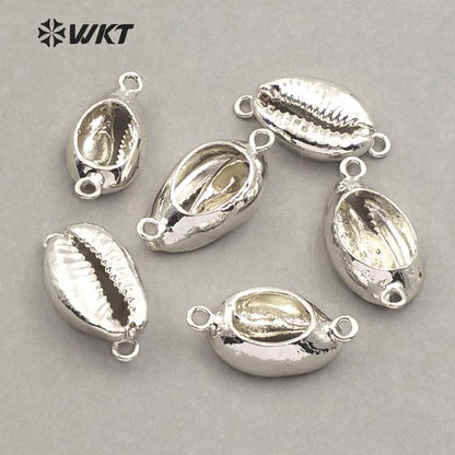 WT-JP001 in Stock! Natural Whole 24k Gold Plated Cowrie Shell Connectors for Jewelry Making