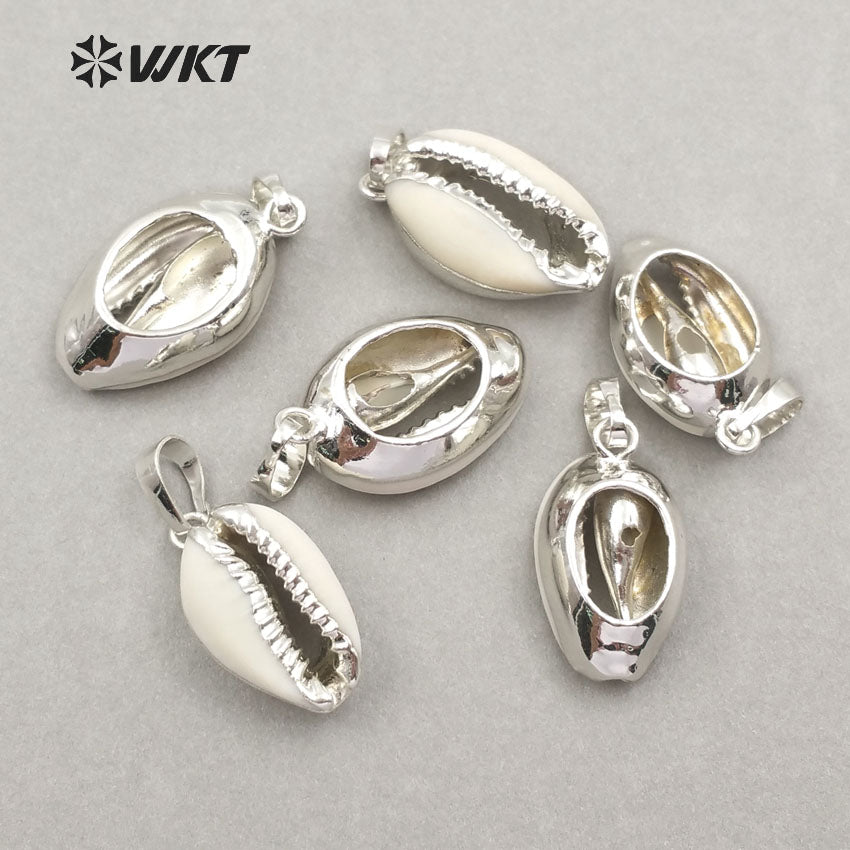 WT-P547 New Approach Fashion Tiny Natural Gold Dipped Shell Pendant Lovely Tiny Cowrie Shell Pendant JP026 JP027
