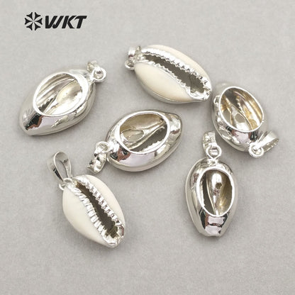 WT-P547 New Approach Fashion Tiny Natural Gold Dipped Shell Pendant Lovely Tiny Cowrie Shell Pendant JP026 JP027