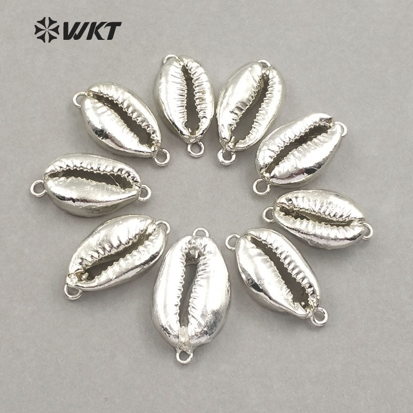WT-JP001 in Stock! Natural Whole 24k Gold Plated Cowrie Shell Connectors for Jewelry Making