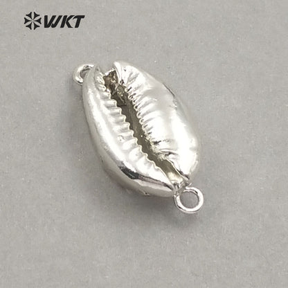WT-JP001 in Stock! Natural Whole 24k Gold Plated Cowrie Shell Connectors for Jewelry Making