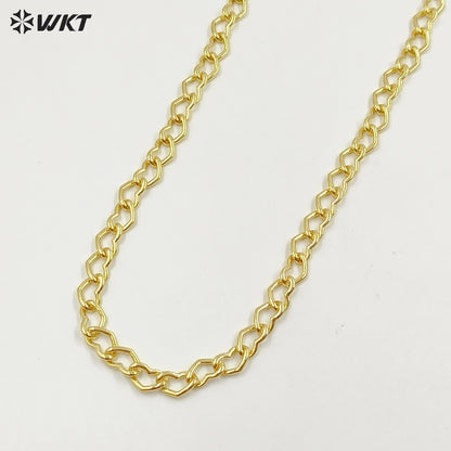 WT-BC253 Wholesale Fashion 18k Real Gold Plated Big Heart Shape Metal Chain in Resist Tarnishable For Jewelry Accessory