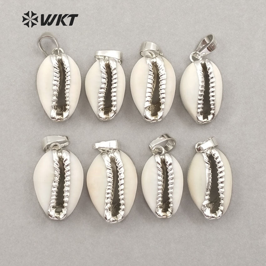 WT-P547 New Approach Fashion Tiny Natural Gold Dipped Shell Pendant Lovely Tiny Cowrie Shell Pendant JP026 JP027