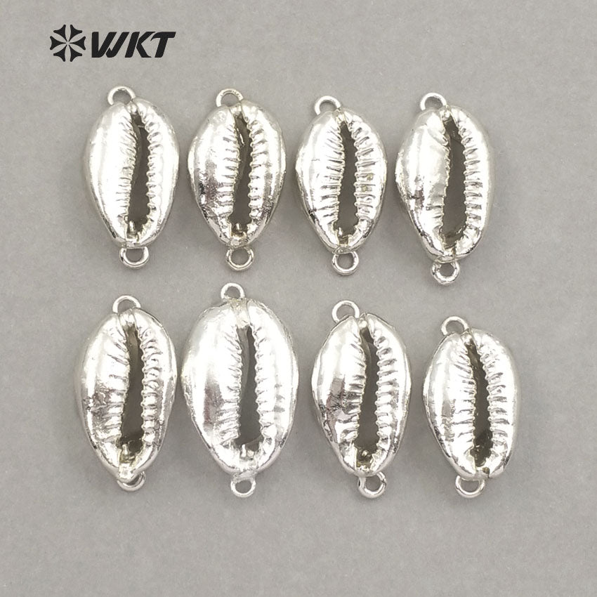 WT-JP001 in Stock! Natural Whole 24k Gold Plated Cowrie Shell Connectors for Jewelry Making